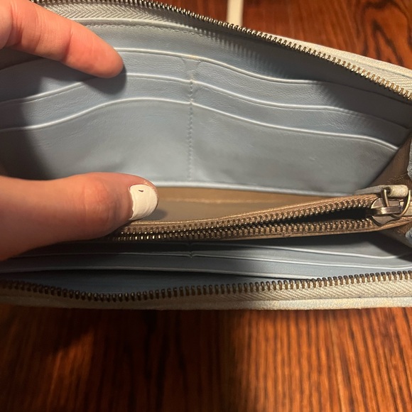 Light Blue Bottega Veneta Wallet Wristlet - Picture 10 of 14